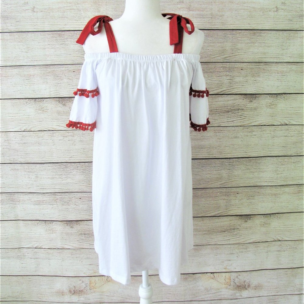 Asos Cotton Off The Shoulder Dress - Picture 2 of 7